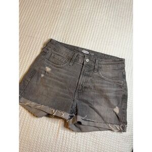 Old Navy O.G. Short Denim Women 4 Gray High Rise Distressed Frayed Jean Shorts